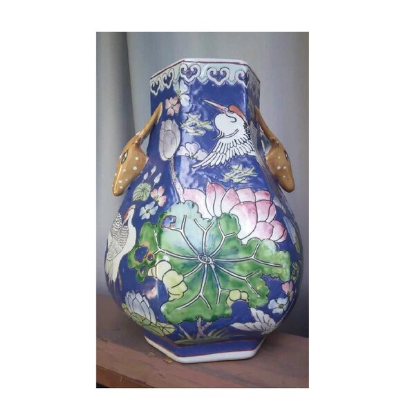 Stunning Antique Chinese Qing Yongzheng Marked Porcelain Horned Antelope handled - Picture 3 of 12